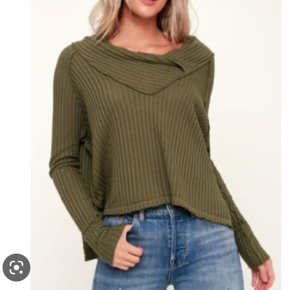We the Free Wildcat Waffle Cowl Neck Thermal Top